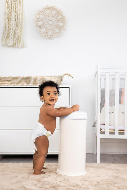 Ubbi Steel Diaper Pail - Odor Locking Design, No Special Bags Needed | Award-Winning Ivory Color