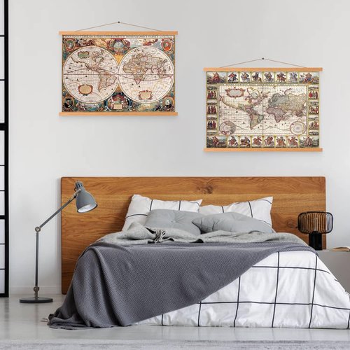Benjia Magnetic Wood Poster Frames - 2 Pack for 24x36, 24x18, 24x30 Artwork Display | Wall Hanging Decor
