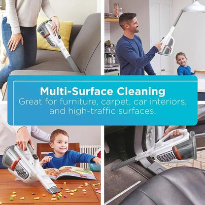 BLACK+DECKER Handheld Vacuum - Cordless & Rechargeable with Powerful Suction | Extended Runtime & Extra Long Crevice Tool