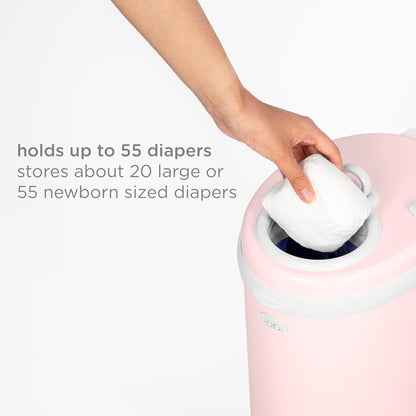 Ubbi Steel Diaper Pail - Odor Locking Design, No Special Bags Needed | Award-Winning, Blush Pink