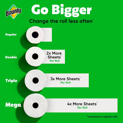 Bounty Select-A-Size Paper Towels - White Mega Rolls for Superior Absorbency | 2 Rolls = 8 Regular Rolls
