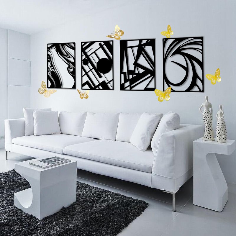 Pymin Butterfly Wall Decor 12 PCS, 3D Butterflies Stickers for Party Decorations with Magnets (Gold, 12)
