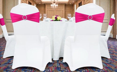 MDS Spandex Chair Sashes - Universal Fit Elastic Stretch Bands with Buckle Slider - Pack of 125 | Magenta