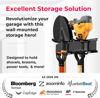 TIDYME Garage Wall Organizer - 64" Heavy-Duty Tool Storage Rack | Adjustable Double-Layer Hooks | 400 lbs Capacity