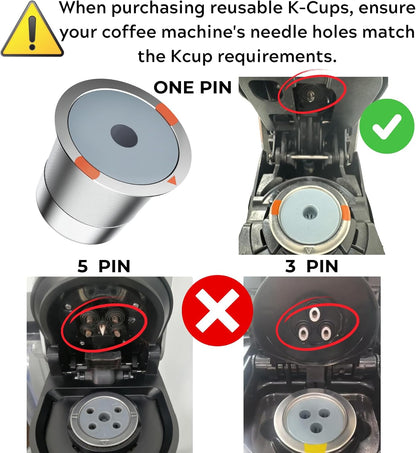 Skiennix Reusable K Cups - Universal Stainless Steel Filters for Keurig 1.0 & 2.0 | 4-Pack