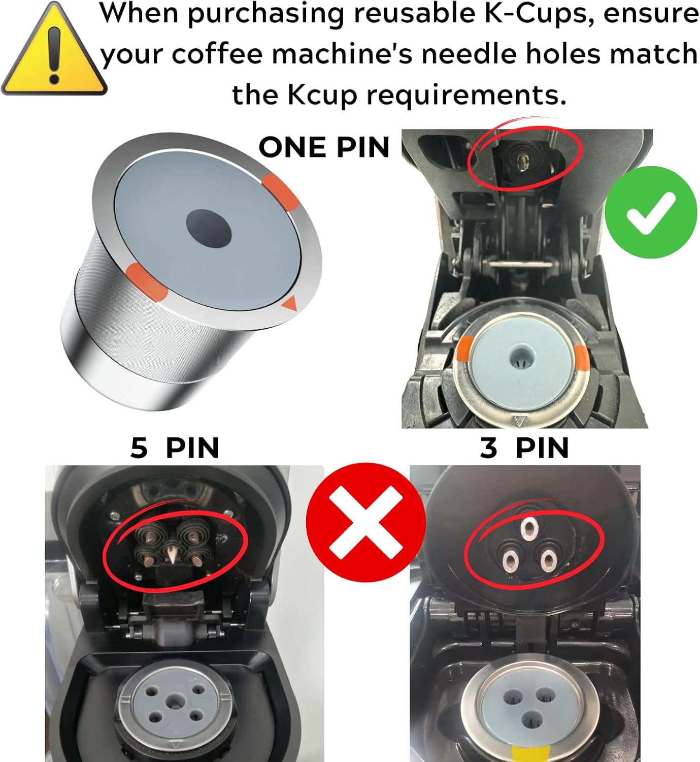 Noalto Reusable K Cups - Universal Stainless Steel Coffee Pods for Keurig 1.0 & 2.0 (2-Pack)