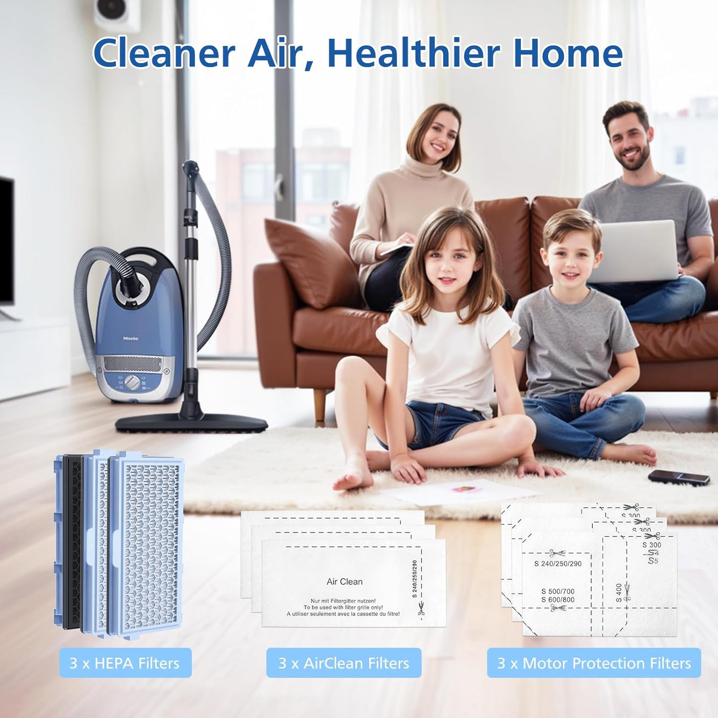 Miele SF-HA 50 HEPA Filters - 3 Pack for Miele Compact C1/C2 & Complete C2/C3 Vacuums