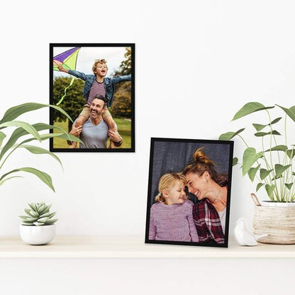 Americanflat 8.5x11 Picture Frame - Shatter-Resistant Glass - Thin Border for Tabletop & Wall Display - Black