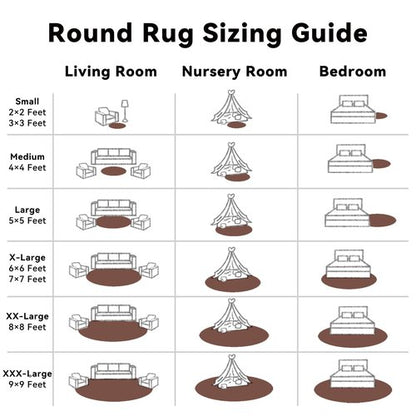 OLANLY Coffee Round Rugs for Bedroom - Machine Washable, 6 ft Circle Area Rugs for Living Room, Soft and Fluffy Shaggy Carpet for Teen Girls and Boys, Nursery Rooms, Dorms, Home Decor Aesthetic