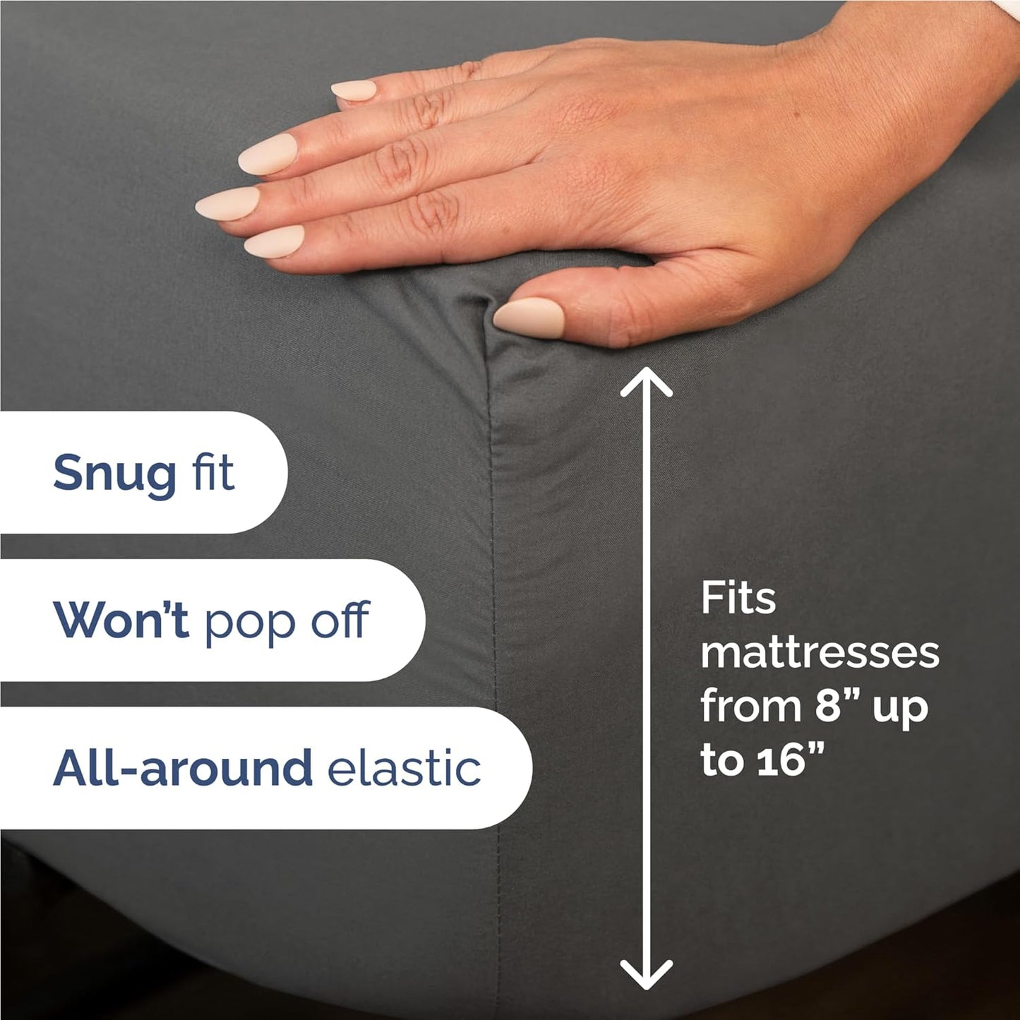 Skiennix Twin XL Sheet Set - Comfy Cooling Bed Sheets with Deep Pockets - Soft, Wrinkle-Free Charcoal