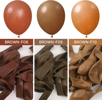 PartyWoo Brown Balloons - 120-Piece Boho Neutral Fall Arch Kit | 18", 12", 10", 5" Sizes for Birthday & Baby Shower Decor