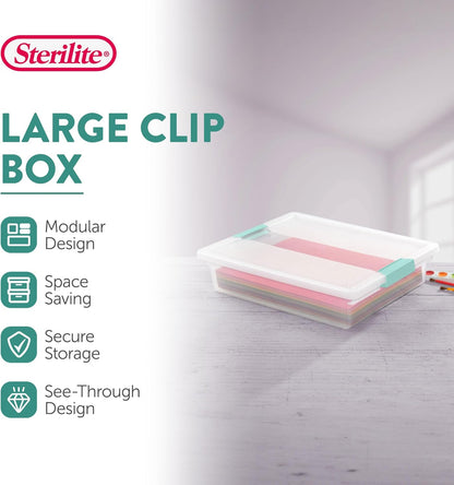 Sterilite 18-Pack Clip Box - Clear Storage Solution for Crafts, Supplies & Office Items