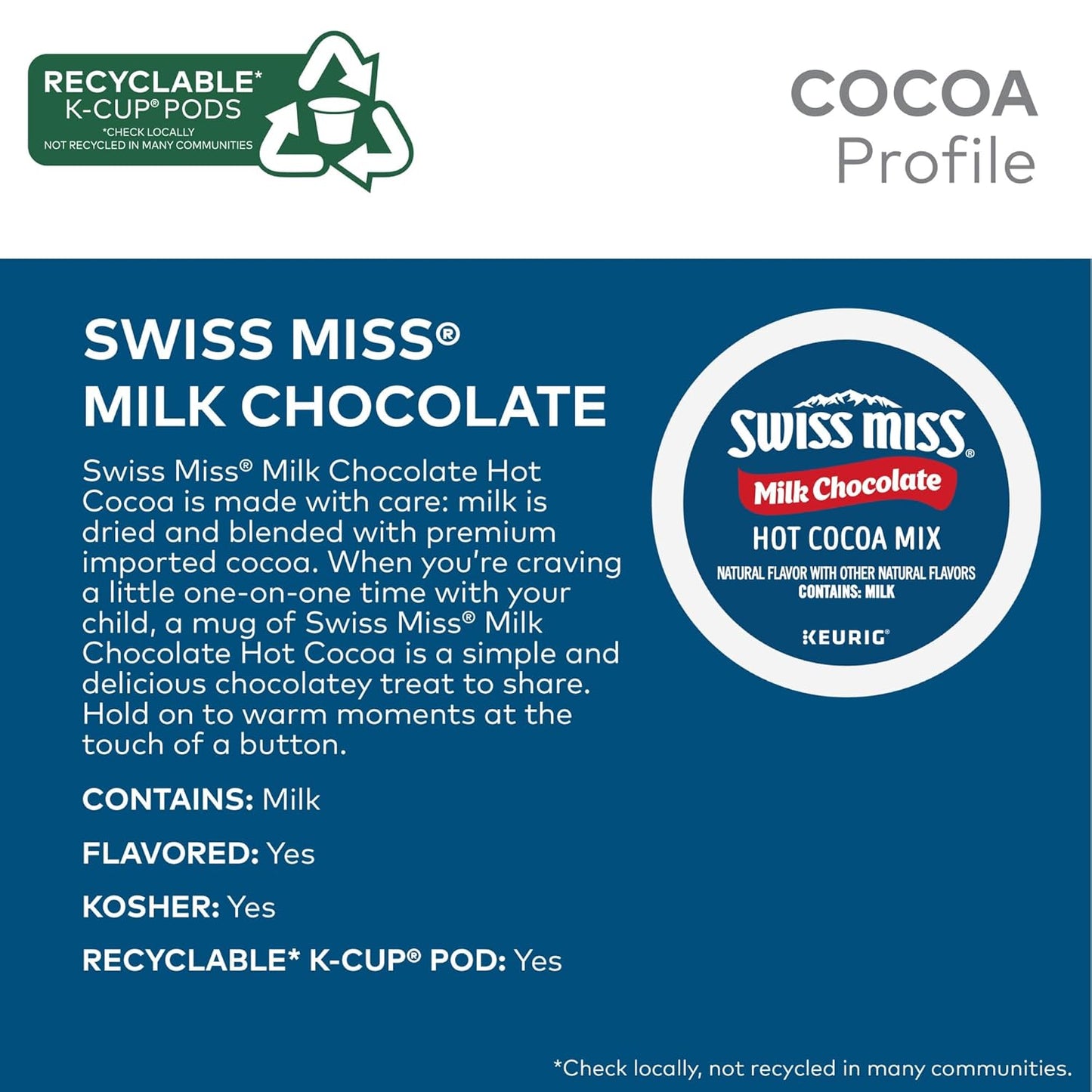Swiss Miss Hot Cocoa K-Cup Pods - Rich Milk Chocolate Flavor | 28 Count Single-Serve Packs