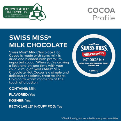 Swiss Miss Hot Cocoa K-Cup Pods - Rich Milk Chocolate Flavor | 28 Count Single-Serve Packs