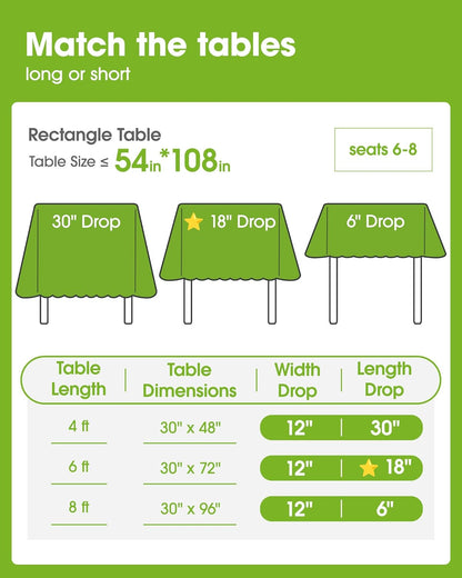 Pureegg Disposable Plastic Tablecloths - 54 x 108 Inch, Sturdy & Leakproof, Perfect for Parties & Weddings, White - 8 Pack