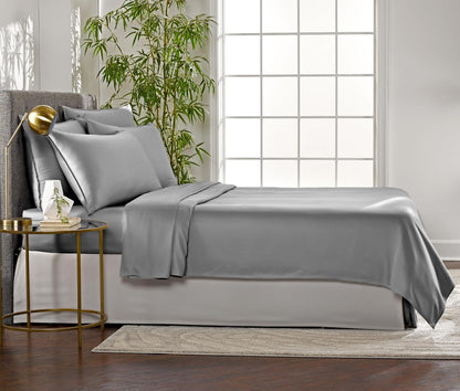 Pure Bamboo Twin Sheets - Luxuriously Soft 100% Organic Viscose Bed Sheet Set | Cooling & Durable (Twin, Stone Grey)