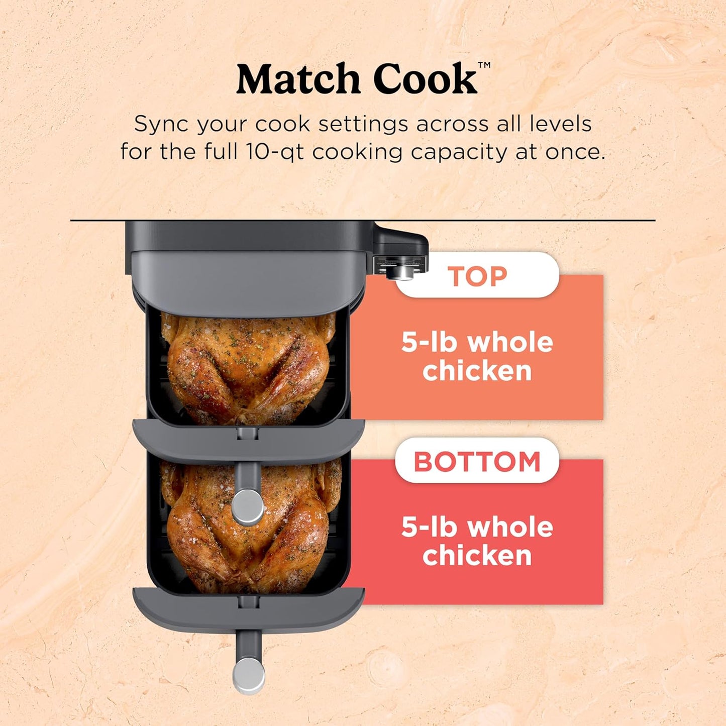 Ninja DoubleStack XL Air Fryer - 10 QT Smart Cook System with DoubleStack Technology | 6-in-1 Grey