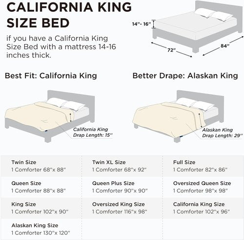 Bedsure Comforter Duvet Insert - Quilted Cal King Size, All-Season Down Alternative Bedding, Dark Slate Blue 96x102 Inches