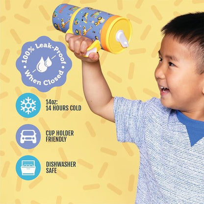 Ello Oasis 14oz Stainless Steel Toddler Tumbler - Leakproof, Double-Wall Insulated, BPA Free, Dishwasher Safe