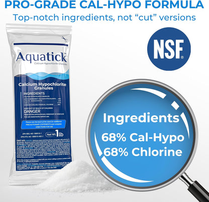 Pro-Grade Chlorine Pool Shock by [Brand Name] - 68% Cal-Hypo Granular Sanitizer for Crystal Clear Water | 2 Pack, 2lb
