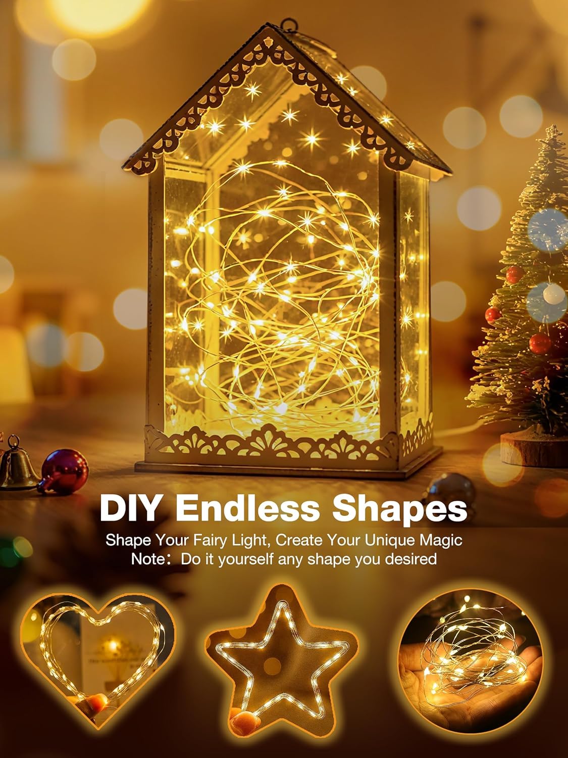 Skiennix 12-Pack Fairy Lights - 7ft 20 LED Twinkle String Lights with Timer | Battery Operated Warm White Decor for Christmas Trees & Parties