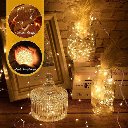 Skiennix Fairy Lights - 40ft 100 LED Indoor/Outdoor String Lights with Remote & Timer | Warm White