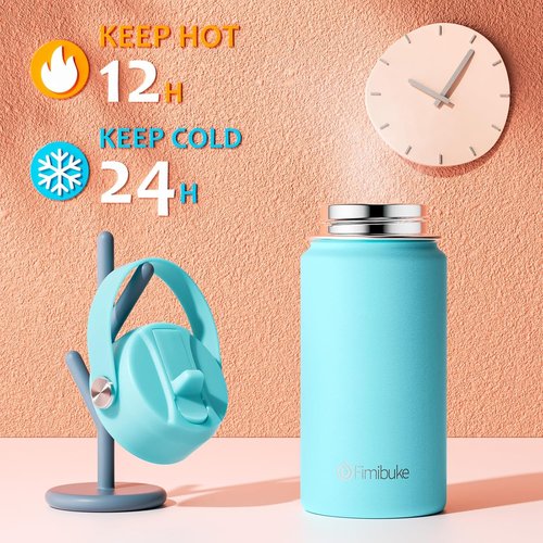 Fimibuke Kids Insulated Water Bottle - 14oz BPA-Free Stainless Steel Tumbler | Leak-Proof Design for School (Sky)