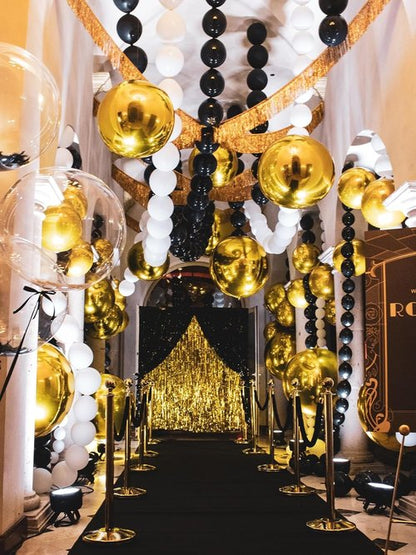 Black Link Balloons - 120 Pcs 6-Inch Latex Balloons for Birthday, Baby Shower & Wedding Decor