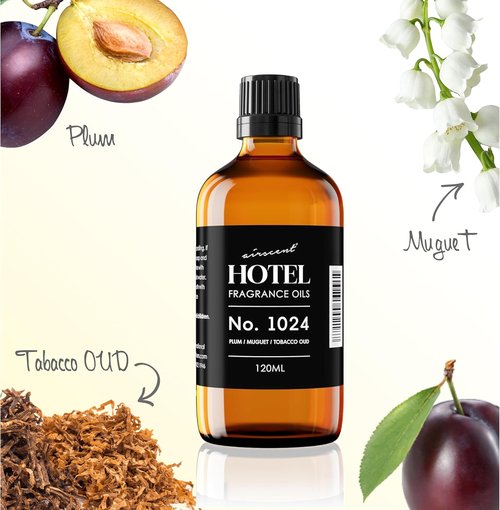 AirScent Hotel Diffuser Oil No. 1024 - Plum Muguet Tobacco Oud | Premium Fragrance for Diffusers - 10 ml