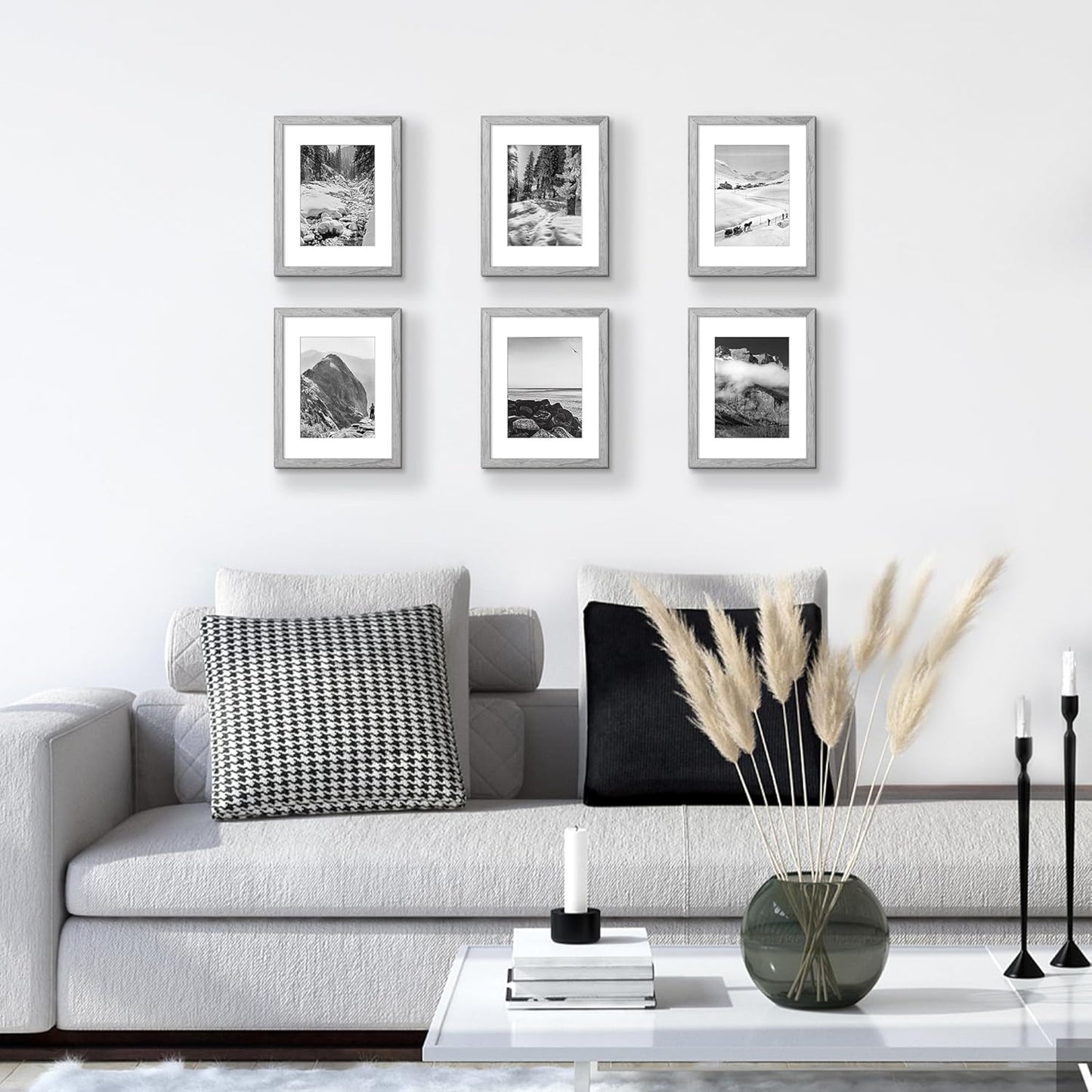 Upsimples 8.5x11 Picture Frame - Versatile Display for 6x8 or 8.5x11 Photos | Gray, 1 Pack