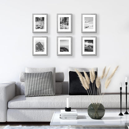 Upsimples 8.5x11 Picture Frame - Versatile Display for 6x8 or 8.5x11 Photos | Gray, 1 Pack