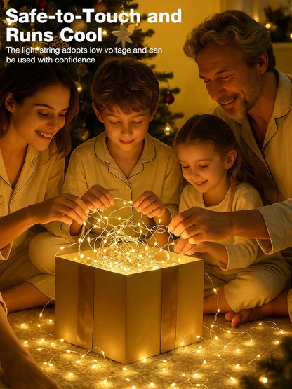 Skiennix 12-Pack Fairy Lights - 7ft 20 LED Twinkle String Lights with Timer | Battery Operated Warm White Decor for Christmas Trees & Parties