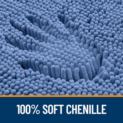 OLANLY Bath Rugs - Extra Soft Chenille, Quick-Dry & Machine Washable | 36x24, Cornflower Blue