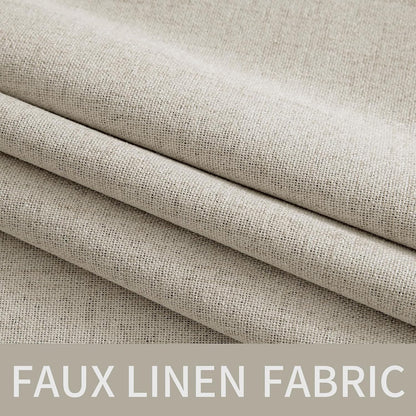 MIULEE 100% Blackout Linen Curtains - Thermal Insulated Cobblestone Grommet Drapes | 52 x 108 Inch (2 Panels)