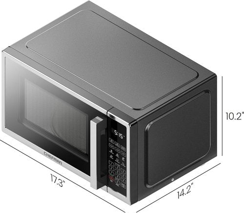 Chefman Microwave Oven - 0.7 Cu. Ft. Digital Stainless Steel | 700 Watts, 6 Auto Menus, Eco Mode & Child Safety Lock