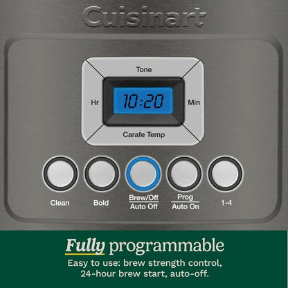 Cuisinart 14-Cup Coffee Maker - Programmable PerfecTemp with Brew Strength Control | Stainless Steel, Black