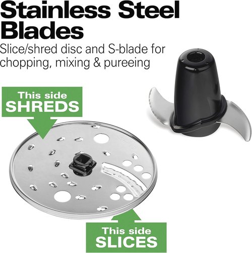 Hamilton Beach Food Processor - Versatile Vegetable Chopper for Slicing & Shredding | 8 Cup, Black