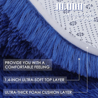 OLANLY Large Area Rug - Soft Fluffy Shaggy Carpet for Living Room & Bedroom | Navy Blue, Machine Washable