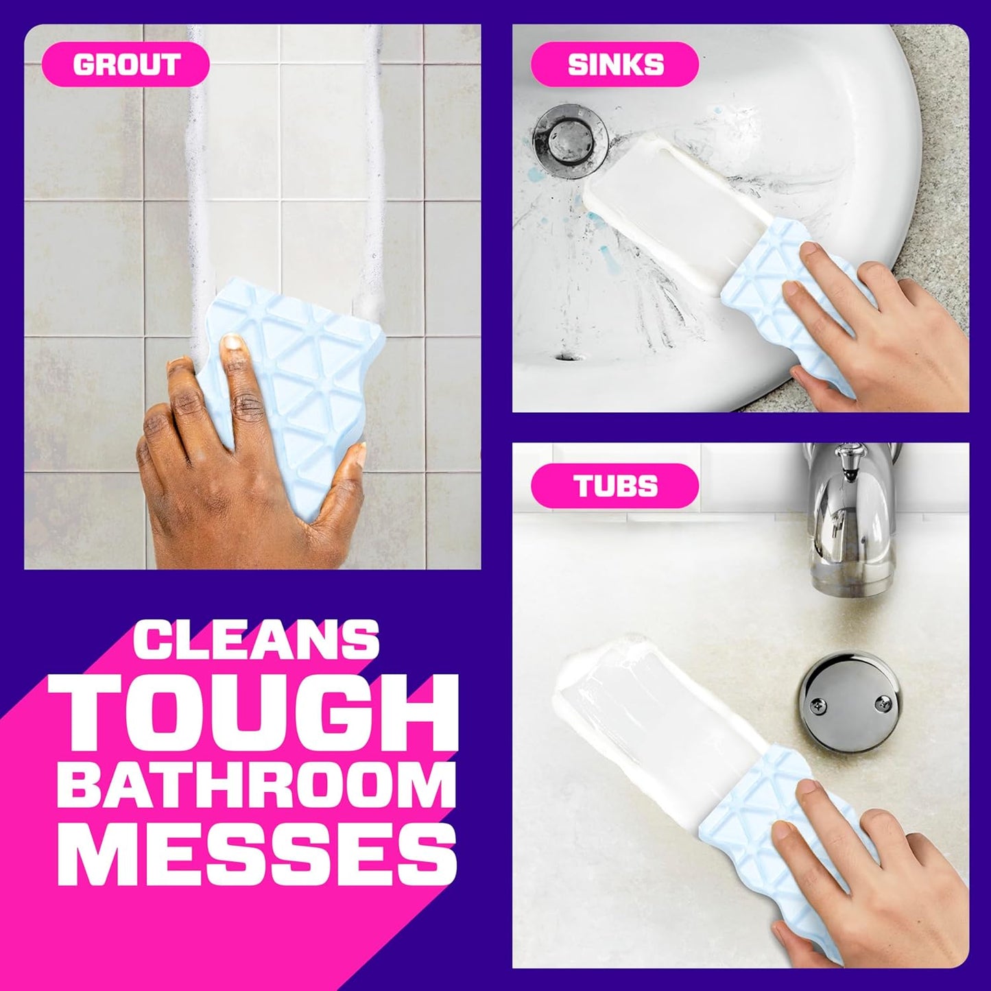 Mr. Clean Magic Eraser Sponge - Powerful Soap Scum Remover for Bathroom & Shower | 6 Count with Lemon Scent