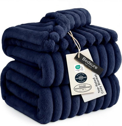 Bedsure GentleSoft Navy Fleece Blanket - Cozy Soft Throw for Couch, Perfect for Women, 108x90 Inches
