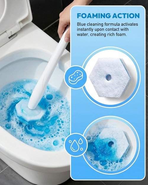 Clorox Toilet Wand Refills - 50 Count Disposable Heads for Deep Cleaning | Instant Foam