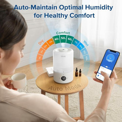 LEVOIT Smart Cool Mist Humidifier - Auto Humidity Control, APP & Voice Control, 3L, White