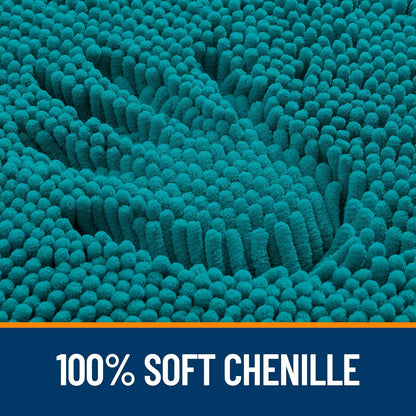 OLANLY Chenille Bath Rugs - Extra Soft & Absorbent | 36x24, Quick Dry, Machine Washable, Deep Lake