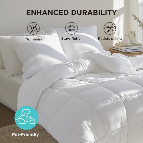 Bedsure Comforter Duvet Insert - Quilted Comforters Cal King Size, All Season Duvet, GentleSoft Down Alternative Bedding Blanket, with 8 Tabs, Gifts for Women/Men, White, California King 96X102 Inches