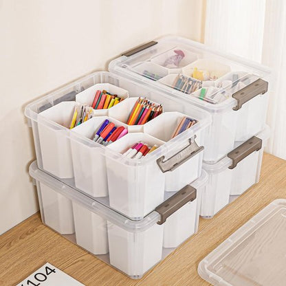 Citylife 17 QT Clear Plastic Storage Bins - Stackable Multipurpose Containers with Lids for Organizing Tools & Crafts