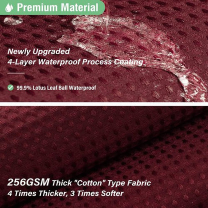 Dynamene Long Fabric Shower Curtain - 78 inch Long Waffle Weave Weighted Cloth Shower Curtains for Bathroom, Neutral Heavy Duty Hotel Spa Luxury Bath Curtain Set with 12 Plastic Hooks,72x78, Burgundy