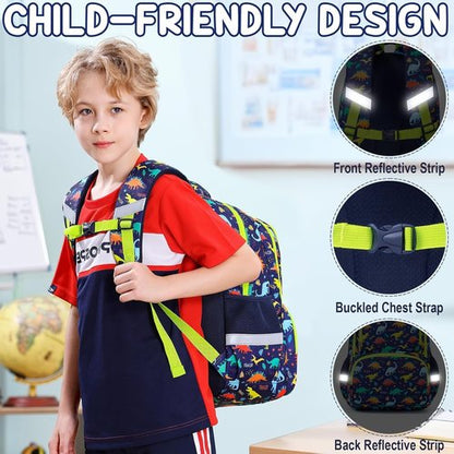 Fimibuke Kids Backpack - 3-in-1 Set with Lunch Box & Pencil Case for Girls, Ages 3-12 | Daisy Design
