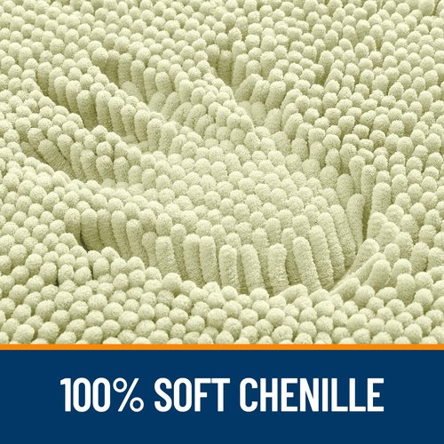OLANLY Bathroom Rugs 36x24, Extra Soft Absorbent Chenille Bath Rugs, Rubber Backing Quick Dry, Machine Washable Bath Mats for Bathroom Floor, Tub and Shower, Home Decor Accessories, Vanilla
