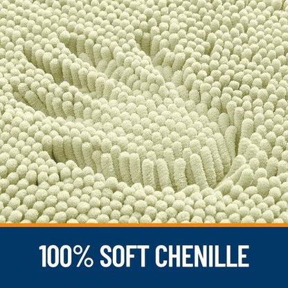 OLANLY Bathroom Rugs 30x20, Extra Soft Absorbent Chenille Bath Rugs, Rubber Backing Quick Dry, Machine Washable Bath Mats for Bathroom Floor, Tub and Shower, Home Decor Accessories, Vanilla