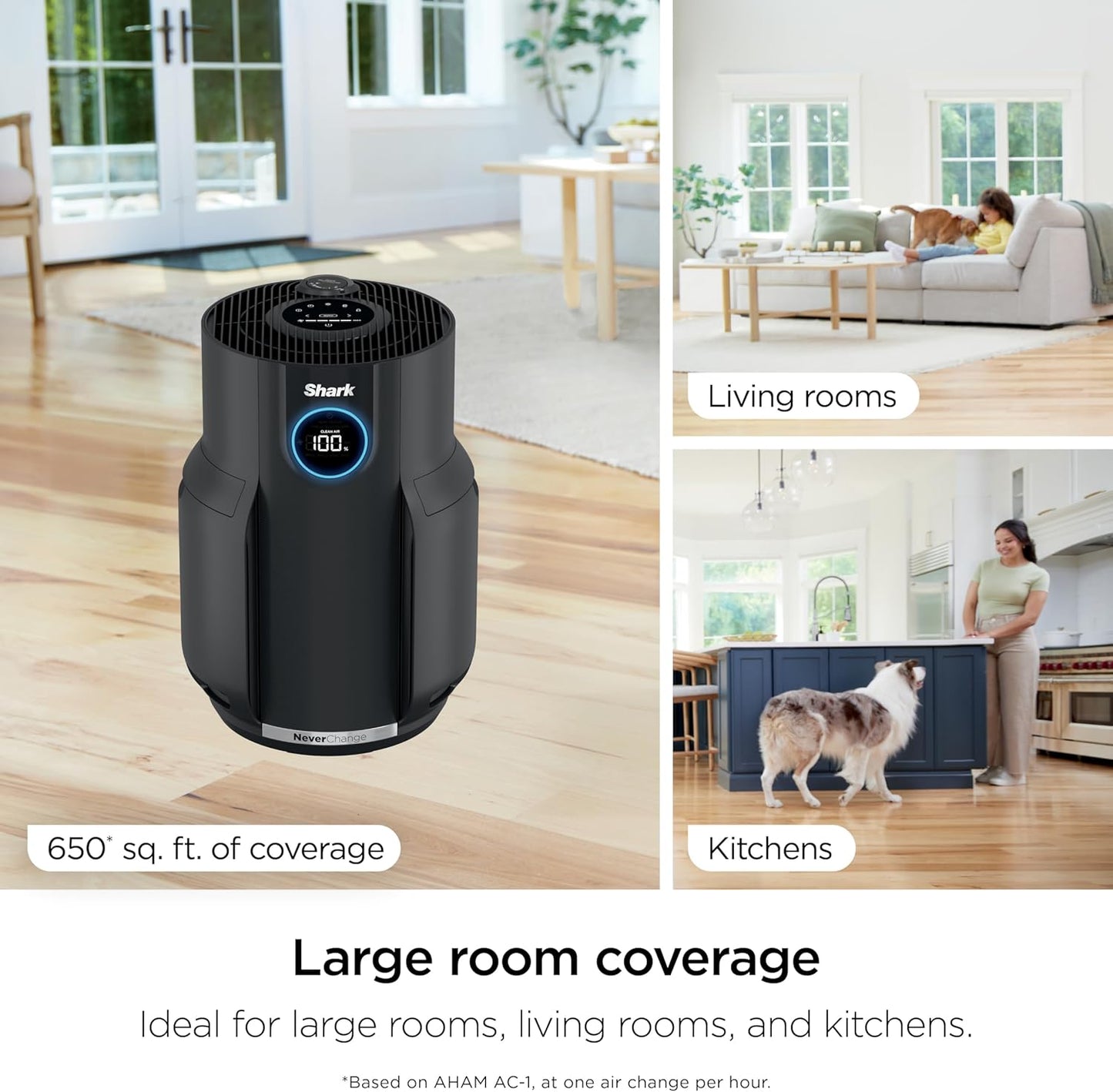 Shark Air Purifier - HEPA-Exceeding Filter for Large Rooms | Captures Dust, Pet Dander & Odors